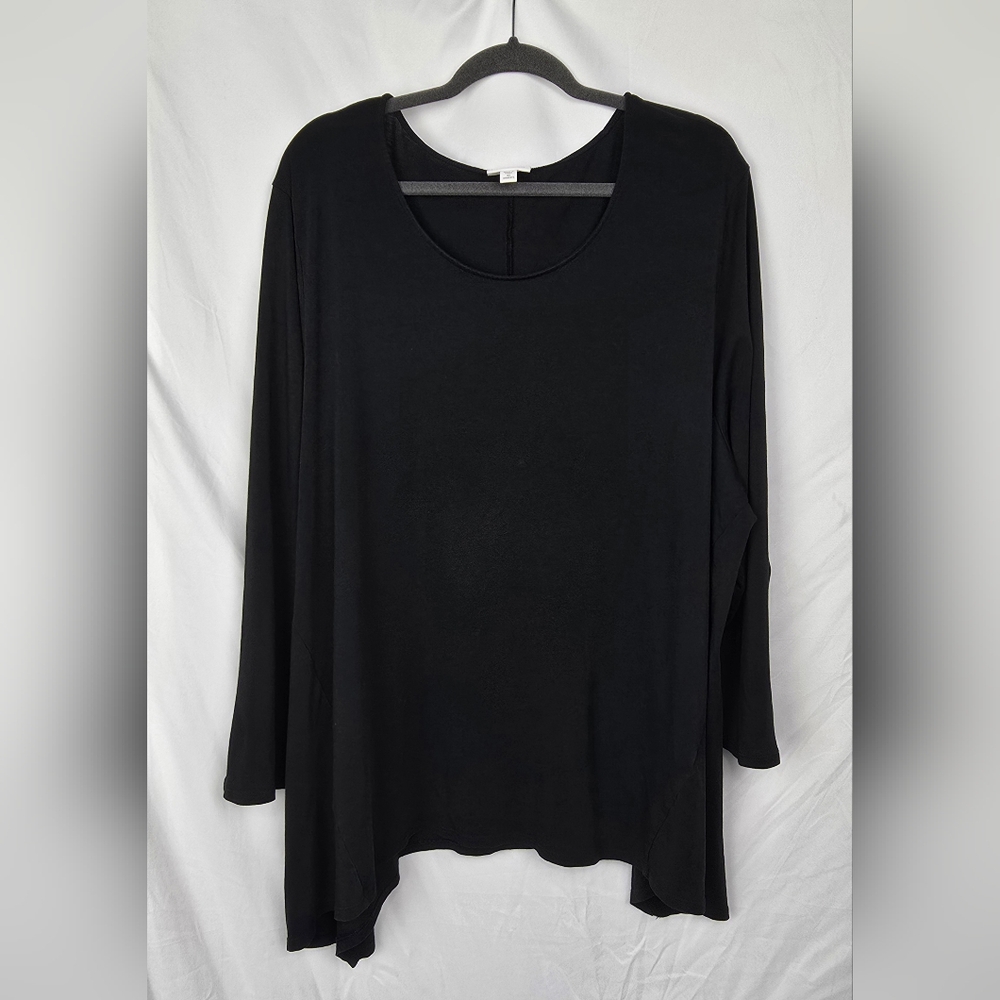 Pure Jill J. Jill Black Boxy Minimalist Tunic Long Sleeve Top Women's sz 4X